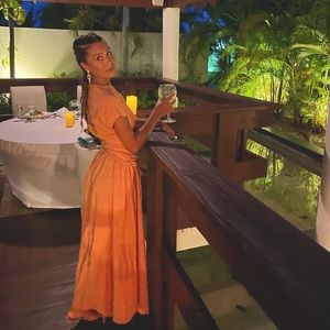 Orange/peach Midi dress